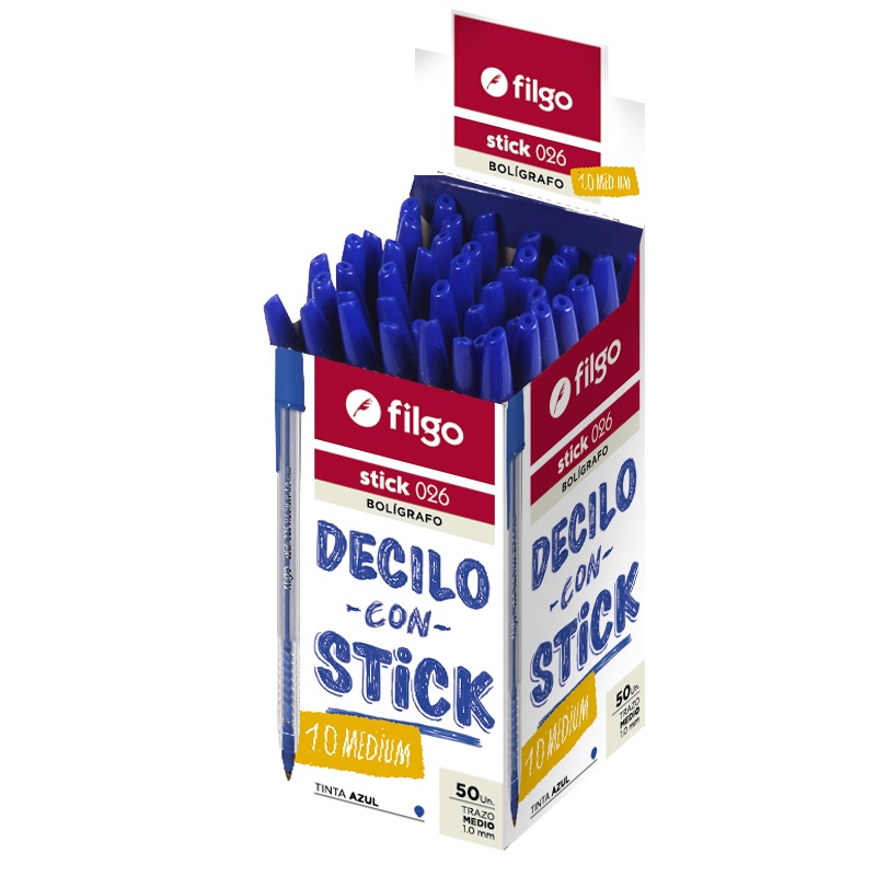 (FIL43Z) BOL FILGO STICK 026 0.7 AZUL - ESCOLAR - BOLIGRAFOS